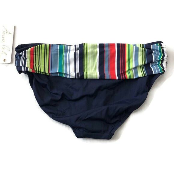 Anne Cole Womens Bikini Bottoms Size XL Fold Over Waist Blue Multicolor Waist - Picture 3 of 3